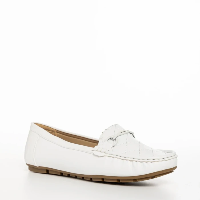 Дамски мокасини бели  от еко кожа  Stanley