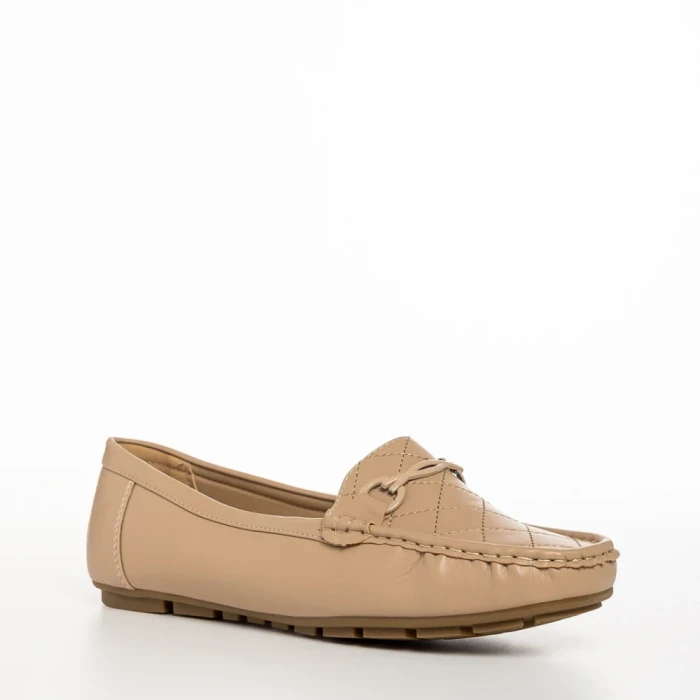 Дамски мокасини  бежови  от еко кожа  Stanley