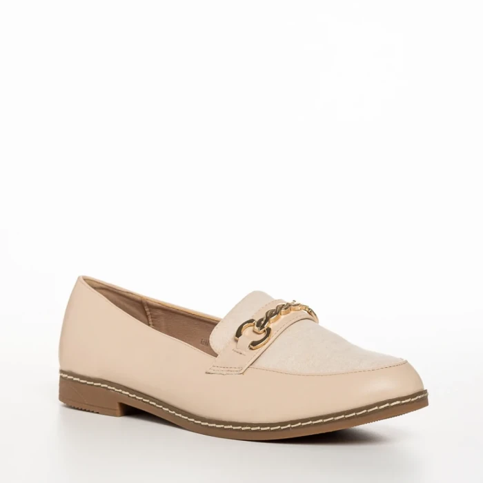 Дамски мокасини  бежови  от еко кожа  Vance