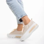 Дамски кецове  бежови  от текстилен материал  Nathana