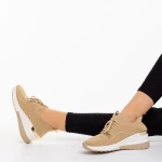 Дамски спортни обувки  каки  от текстилен материал  Riolla