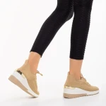 Дамски спортни обувки  каки  от текстилен материал  Riolla