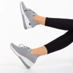 Дамски спортни обувки  сиви от текстилен материал  Riolla