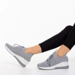 Дамски спортни обувки  сиви от текстилен материал  Riolla