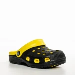 Детски чехли черни със жълто от синтетичен материал  Ibrahim