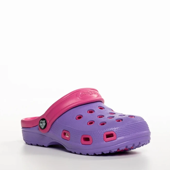 Детски чехли лилави  с розово от синтетичен материал  Ibrahim