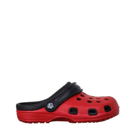 Детски чехли черни с червено от синтетичен материал  Ibrahim