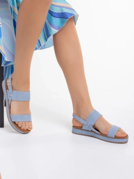 Дамски сандали  сини  от еко кожа  Salina