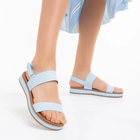 Дамски сандали  сини  от еко кожа  Shahar