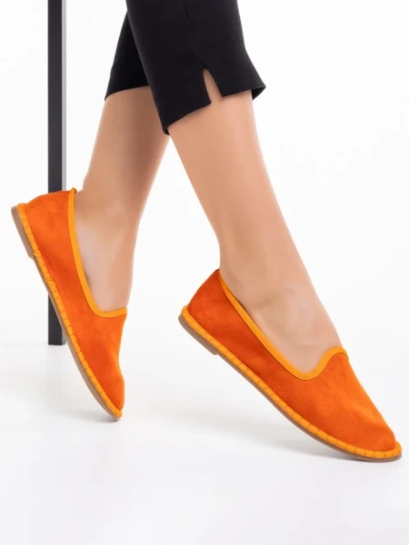 Дамски еспадрили  оранжеви от текстилен материал  Purity