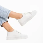 Дамски кецове  бежови от еко кожа  Dionne