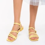 Дамски сандали  жълти  от еко кожа  Adalynn