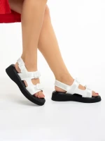 Дамски сандали  бели  от еко кожа  Caroline