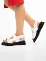 Дамски сандали  бели  от еко кожа  Caroline