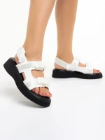 Дамски сандали  бели  от еко кожа  Caroline