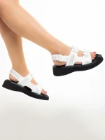 Дамски сандали  бели  от еко кожа  Caroline