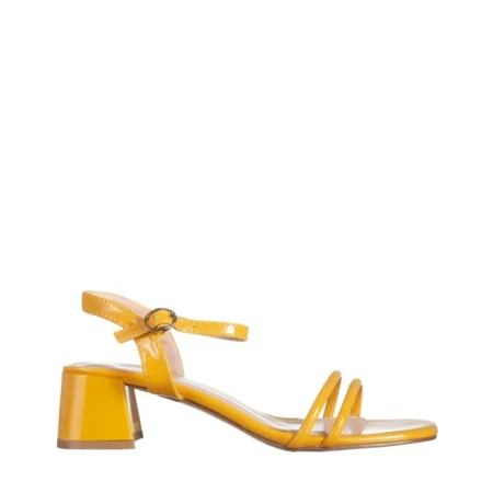 Дамски сандали  жълти  от еко кожа  Zeren