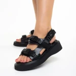 Дамски сандали  черни  от еко кожа  Caroline