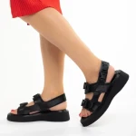 Дамски сандали  черни  от еко кожа  Caroline