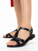 Дамски сандали  черни  от еко кожа  Deisha