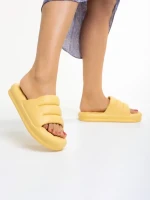 Дамски чехли  жълти от синтетичен материал  Dorothy