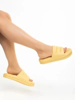 Дамски чехли  жълти от синтетичен материал  Dorothy