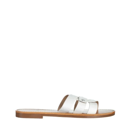 Дамски чехли бели от еко кожа  Caila