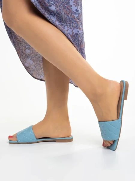 Дамски чехли  светло сини  от еко кожа  Sydnei