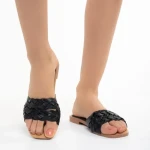 Дамски чехли  черни  от еко кожа  Deloria