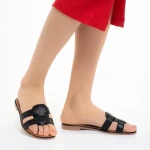 Дамски чехли  черни  от еко кожа  Demetria