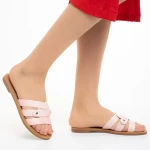 Дамски чехли  розови от еко кожа  Caila