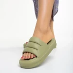 Дамски чехли зелени от синтетичен материал  Dorothy