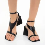 Дамски сандали  черни  от еко кожа  Francine