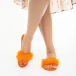 Дамски чехли оранжеви от еко кожа  Raylee