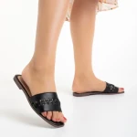 Дамски чехли  черни  от еко кожа  Railey