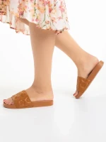 Дамски сандали кафяви от еко кожа Canary