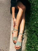 Дамски сандали  зелени от естествена кожа  Danessa