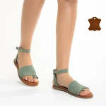 Дамски сандали  зелени от естествена кожа  Danessa