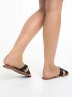 Дамски чехли  черни  от еко кожа Pernie