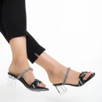 Дамски чехли черни  от еко кожа Abriana