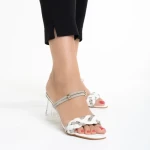 Дамски чехли бели  от еко кожа Abriana