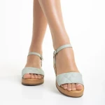 Дамски сандали  зелени от еко кожа Yadira