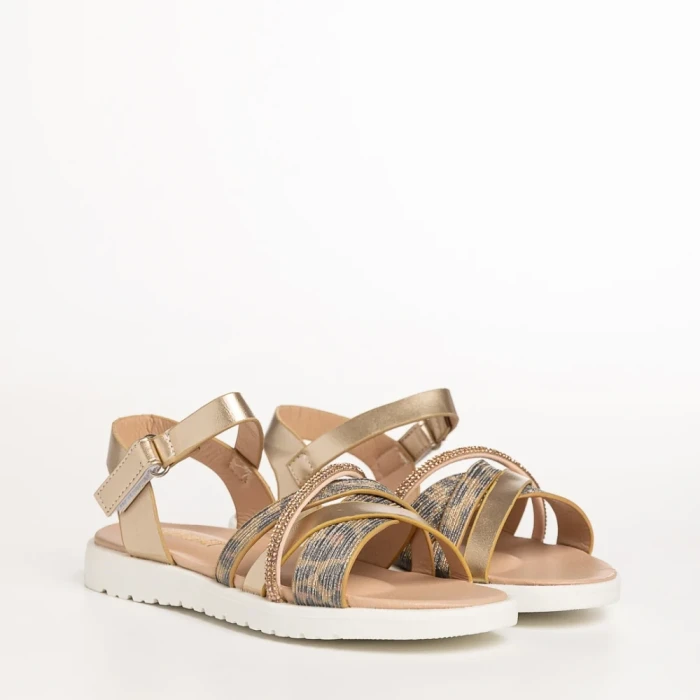 Детски сандали  златисти  от еко кожа  Pearl
