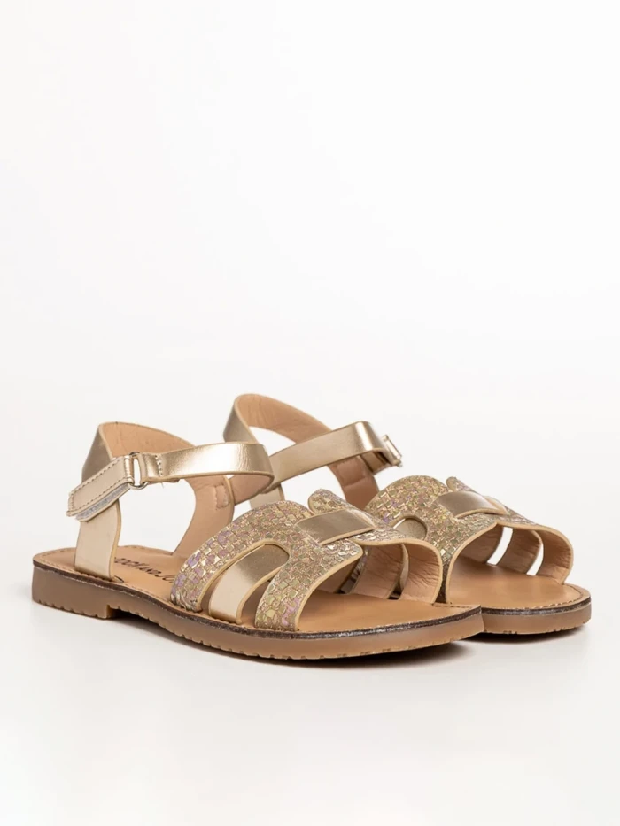 Детски сандали  златисти  от еко кожа  Ginny