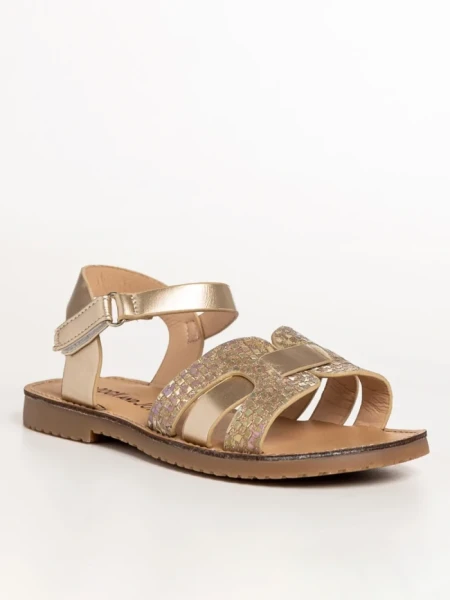 Детски сандали  златисти  от еко кожа  Ginny