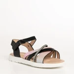 Детски сандали  черни с розово от еко кожа  Pearl