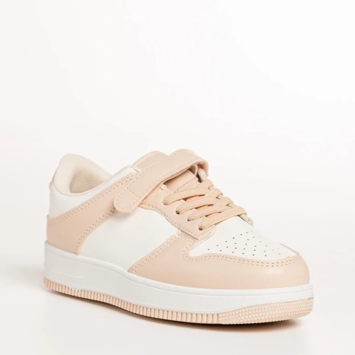 Детски спортни обувки розови с бяло от еко кожа Neal