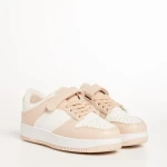 Детски спортни обувки розови с бяло от еко кожа Neal