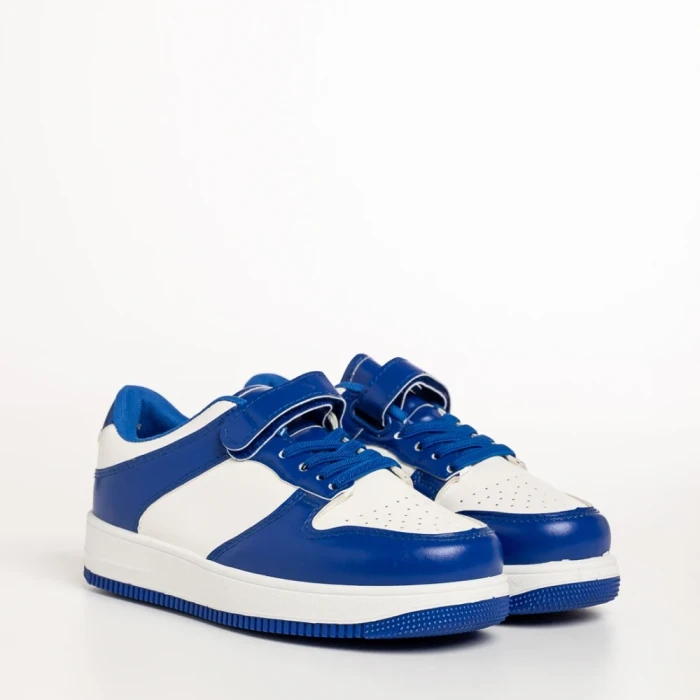 Детски спортни обувкисини с бяло от еко кожа Neal