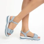 Дамски сандали  сини от еко кожа Wilda